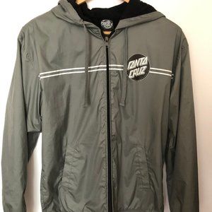 NWOT - Santa Cruz Men's Dot Hooded Rain Jacket – S